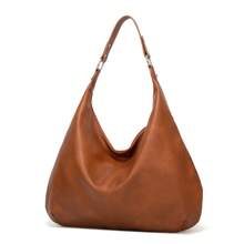 Hobo Bags Faux Leather Purses For Women Large Fashion Designer Ladies Bucket Bag Handbags - 灰色 - 查看 3