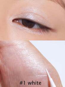 ETUDE TEAR Eyeliner #1 White | Transparent Base, Infused With Ultra-Fine Glitter | Dazzling Shine | Waterproof & Sweatproof, No Need To Remove | Long-Lasting Color | Korean Cosmetics, Gift Set | 8g/0.28oz - #1 WHITE - View 3