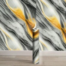 1Roll 3D Thick Glossy Marble Wall Panels, Size 23.62*110.24in, Removable Peel And Stick Stickers, Home Crash-Proof, High-Temperature Resistant, Waterproof, Anti-Fouling Wall Sticker, Suitable For Bedroom, Living Room, Dining Room, Bathroom, Entrance, Front Desk, Meeting Room, Office, Home/Commercial Premises Decoration Renovation, Easy To Cut And Install - Multicolor - View 18