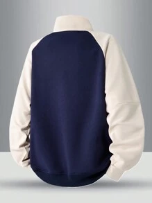 Moletom Casual da Moda com Manga Raglan e Listras, Lançamento Outono 2024 para Homens