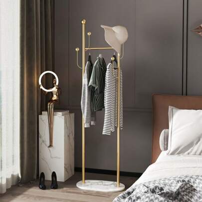 Raft multifuncțional de sine stătător din fier forjat - Suport pentru haine și pălării de lux modern în stil nordic - Umeraș pentru costume pentru dormitor cu caracteristici speciale - Necesitate esențială pentru acasă, primăvară, minimalist, topuri de vară