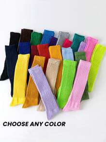 1 Pair Women Over The Knee Socks, Colorful Vertical Stripe Pattern, Fashion Versatile Thigh High Stockings, Spring/Summer