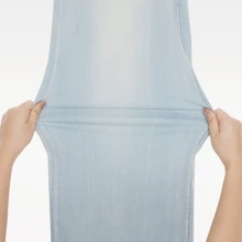 CANANA Plus Size High Rise Stretch Wide Leg Jeans Light Wash Denim Pant - 淺藍色 - 查看 2