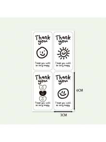 100pcs Thank You Stickers, Cute "Thank You" Gift Box Sealing Stickers, Party Gift Label Stickers