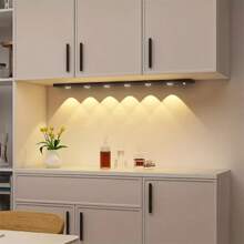 1个/2个智能LED人体感应灯,USB充电式PIR壁灯,超薄猫眼山墙灯条,3种照明模式可调,适用于厨房、衣柜、酒柜、鞋柜、卧室照明