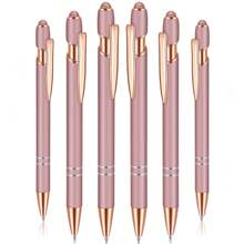 6pcs 2-In-1 Retractable Ballpoint Pen With Stylus, Metal Stylus Tip Suitable For Touchscreen, 1.0mm Black Ink Back To School - Multicolor - View 12