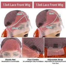 Water Wave Ginger Lace Front Wigs Human Hair 13x6 #350 Colored Wigs Brazilian Human Hair Deep Curly Wigs Orange Ginger 200 Density - Ginger & Orange - View 7