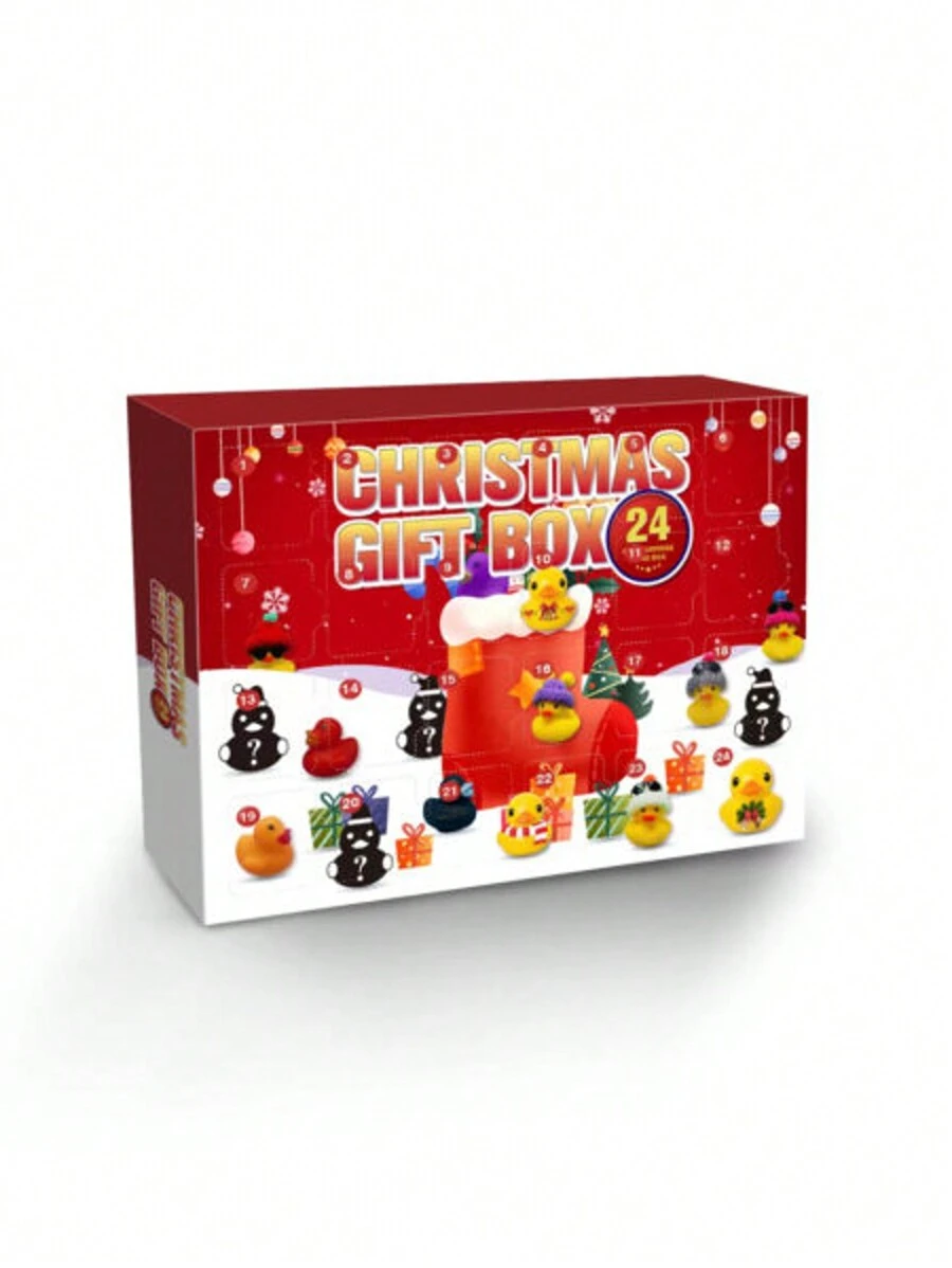 Rubber Duck Advent Calendar Duck Toy Gift - Red - View 1