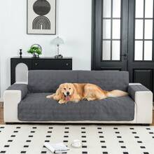 1pc Solid Checkered Anti-Slip Washable Thin Pet Sofa Cushion/Cover, Suitable For Small/Medium/Large Cats & Dogs, Applicable For Pet Sofa In All Seasons, Furniture Protector