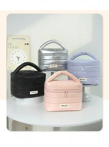 1 szt. Duża pojemność kosmetyczki, przenośna kosmetyczka, duża pojemność podróżna kosmetyczka organizer, czarna kosmetyczka dla kobiet dla dziewcząt podróżujących z uchwytem i przegrodą, wodoodporna kosmetyczka podróżna organizer na akcesoria, szampon, pełnowymiarowy pojemnik, kosmetyki, boho vibes, na wakacje na plaży, kolekcja łazienkowa, kolekcja sypialniana, duża pojemność