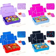 1pc Divided Sealed Fruit Box Salad Box, Work Microwave Oven Heating Bento Box, Lunch Box With Compartments, Bento Box, Leak-Proof Lunch Box, Snack Box, Suitable For Work And Travel(Stickers Need To Be Purchased Separately) - Multicolor - View 3