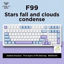 AULA F99 Custom Mechanical Keyboard 99 Key RGB Wireless Three-Mode Bluetooth 2.4 Gasket Construction Full Hot-Swappable Gaming Keyboard - Multicolor - View 13