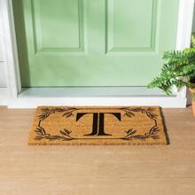 Doormat Letter J Front Door Mat For Outdoor Indoor Entrance 24x16 Inches Light Thin Printed Bath Mat, Kitchen Floor Mat, Non-Slip Backing Doorway Mat For Porch Patio Floor New Home Decor Housewarming Gift - Letter T - View 1