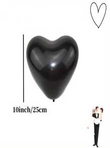 20 quả bóng bay hình trái tim màu đen bằng chất liệu latex - Trang trí lãng mạn rực rỡ cho Ngày Valentine, đám cưới, tiệc sinh nhật. - màu đen - Xem 5