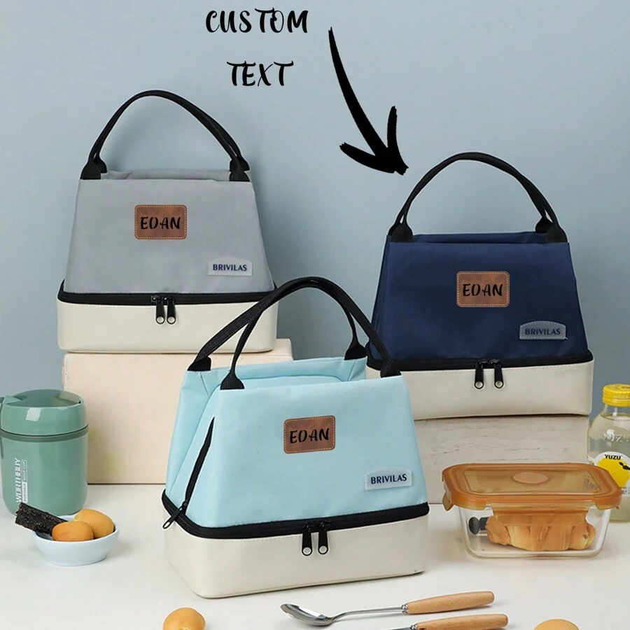 Custom Name Lunch Bag, Lunch Tote, Personalized Insulated Lunch Bag, Monogrammed Lunch Cooler Bag, Gift For Her