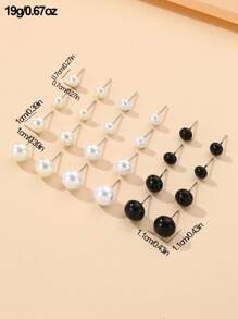 24 件女孩心形、星星、花朵、几何耳钉套装 - 彩色 - 查看 8