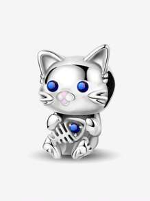 1 pieza Cuentas de plata de ley 925 con lindas huellas de mascotas, adecuado para pulseras y brazaletes de mujer, manualidades de joyería y como decoración diaria a juego con el atuendo para niñas