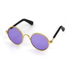 1 Stück süße retro runde Spiegelsonnenbrille, geeignet als Foto Requisite für kleine Hunde/Katzen, Haustierkatzen/Hunde Sonnenbrille, Teddy personalisierter lustiger Kopfschmuck Haustierzubehör