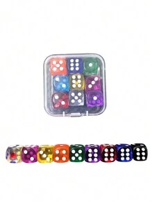 10/20/50/100 Pcs 6 Sided Dice Set, 14MM Premium Translucent Rounded Corners Colored Bulk Dice For Classroom Teaching, Board Games, Dices Game, Random Colors Playing Dice,Card Shuffler,Dice Design,Game ,Mini Dice,D20 Dice