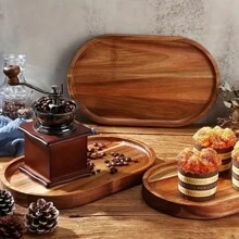 Plato, bandeja de madera, plato, bandeja de jabón y toalla, bandeja para frutas y alimentos, bandeja para taza de café, bandeja de servir de restaurante, bandeja para desayuno y cena, adecuada para uso familiar, de restaurante y de fiesta, bandeja de desayuno, bandeja multiusos, bandeja para tartas, bandeja para pan, ¡fácil de transportar!
