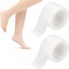 1 Rollo de Cinta Invisible Anti-Rozaduras, PE Transparente Transpirable e Impermeable, Parche Protector Cortable Personalizable para Dedos, Dedos de los Pies, Talones, Adecuado para Todo Tipo de Zapatos - transparente - Ver 1
