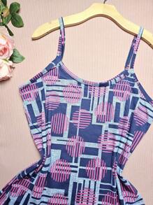 FASHION Women's Tank Top Plus Size Straps G1 Stretches Well NEW Prints - G1 藏藍 圓條 - 查看 1