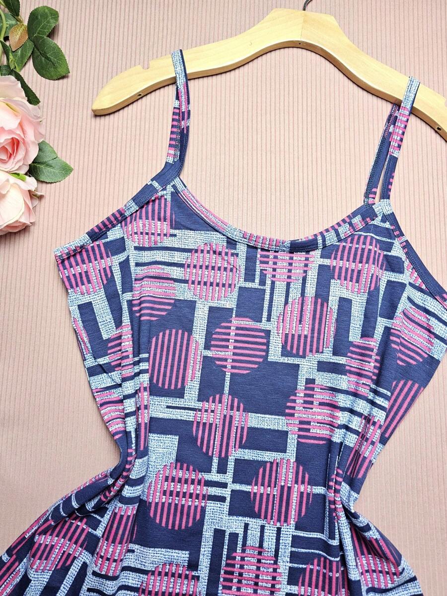 FASHION Women's Tank Top Plus Size Straps G1 Stretches Well NEW Prints - G1 藏藍 圓條 - 查看 1