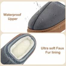 1 Pair Womens Platform Slippers Ladies Memory Foam Fluffy Slippers Winter Warm Fur Lined House Shoes Slippers For Women Indoor & Outdoor - Dark Grey - View 4
