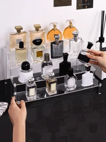 1pc Acrylic Multi-Layer Stepped Makeup Organizer Rack, Tiered Display Shelf For Perfume, Skincare, Cosmetics Storage And Exhibition, Suitable For Living Room, Bathroom, Bedroom, Home Decor,For Holiday Beach, Bathroom Collection, Bedroom Collection, Large Capacity - Multicolor - View 1