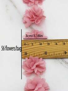 56pcs/Pack Chiffon Flower Decorations, For Headpiece, Clothing, Wedding, DIY Crafts - Multicolor - View 3