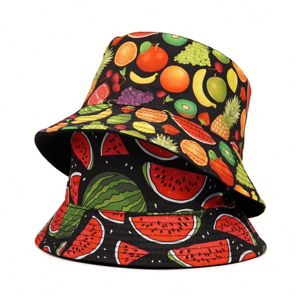 Chapéu de Balde de Proteção Solar de Verão para Homens e Mulheres, Chapéu do Panamá de Praia, Chapéu de Balde de Moda Estampado, Chapéu de Hip Hop para Pesca, Chapéu de Sol Masculino de Uso Duplo Adequado para Atividades ao Ar Livre de Verão como Caminhada e Pesca