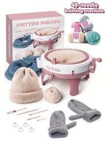 Máquina de tejer manual grande con forma de conejo de 22 agujas, 40/48 agujas, para hacer ropa de mascota, calcetines de niños, gorros, bufandas, suéteres, juguetes de peluche, regalo exquisito
