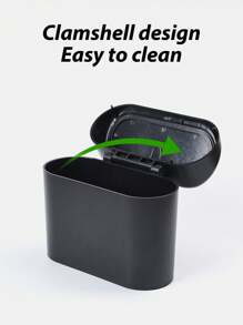 1入組/2入組黑色/藍色ABS塑料車用垃圾桶，簡單實用的側掛式垃圾收納盒，配有蓋子，防水，適用於所有車型 - 黑色 - 查看 4