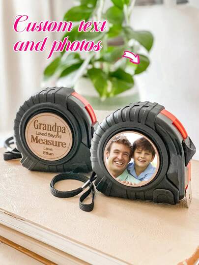 1 pieza Cinta métrica personalizada con foto, Cinta métrica personalizada para el hogar, Herramienta de medición retráctil "Nadie puede compararse contigo"