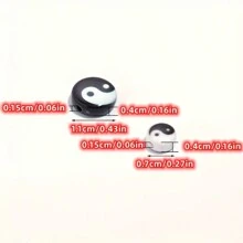 50pcs 7mm/25pcs 11mm Black & White Acrylic Yin Yang Pattern Spacer Beads, For Decoration, DIY Bracelets, Necklaces, Earrings Accessories