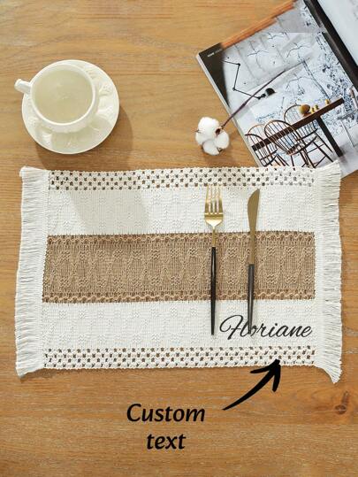 Monograma bordado em linho, jogos americanos de linho | Monograma, jogos americanos modernos de linho branco para mesa de fazenda. Jogo americano de jantar rústico para o Dia de Ação de Graças, feriado. Jogos americanos naturais. Várias cores, presentes para o Dia das Mães, presentes para o Dia dos Pais