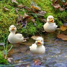 3-Piece Set Iron Plant Pot Stakes, White Duck Garden Stakes, Outdoor Lawn And Yard Decorations