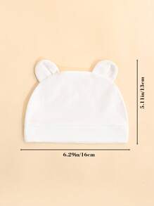 6 piezas Gorros de hospital de algodón lindos para bebés recién nacidos, delgados y transpirables para niños y niñas, adecuados para primavera y verano, excelente como regalo - Blanco - Ver 2