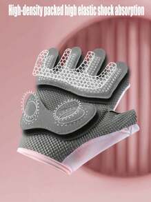 1 Par de Luvas Fitness Respiráveis para Mulheres, Adequadas para Levantamento de Peso, Academia, Ciclismo, Exercício, Treino e Treinamento, com Excelente Aderência e Proteção Acolchoada na Palma, Respirável e Ultraleve - Rosa chiclete - Visão 5