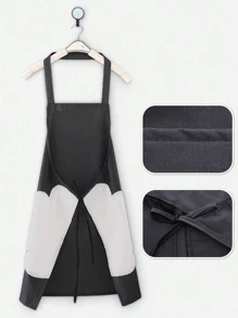 Waterproof & Oil-Resistant Vinyl Kitchen Apron With Pockets - Ideal For Cooking, Baking, Gardening, Waitressing, Sleeveless, Wiping Hands, Kitchen Use