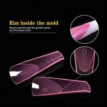 klimonla Khuôn làm móng tay kép có cạnh bên trong móng tay giả bằng acrylic, đầu móng gel xây dựng nhanh, khuôn nối dài phần trên - Nhiều màu - Xem 4