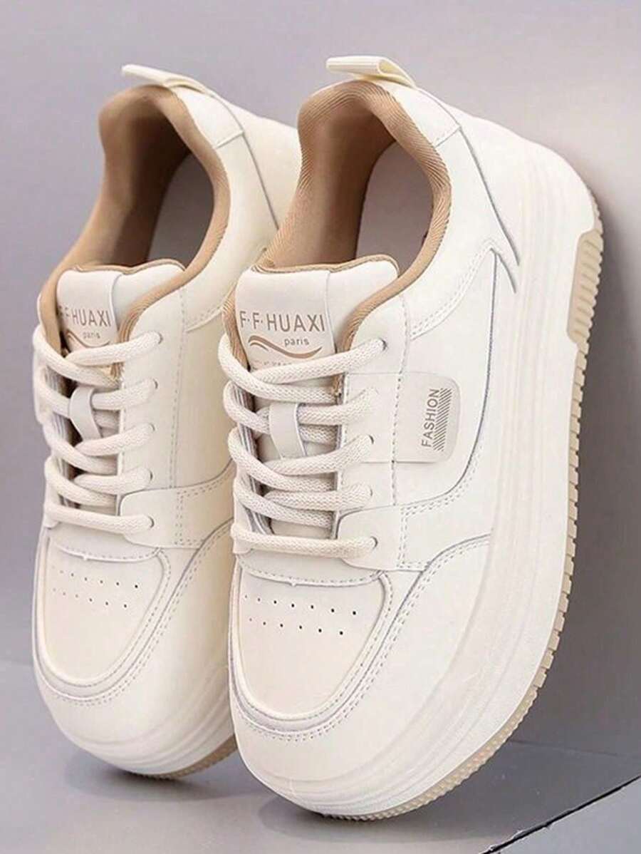 Zapatillas altas de mujer estilo callejero americano con suela gruesa.Zapatillas deportivas con cordones de otoño para mujeres,Zapatillas deportivas de moda de color combinado,Zapatillas de deporte para mujer estilo callejero americano con suela gruesa y transpirablesZapatillas de mujer con plataforma estilo callejero americano y diseño transpirable,otoño,para caminar y correr al aire libre