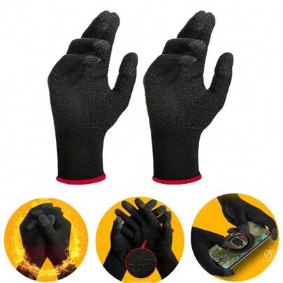 1 Pair Gaming Touch Screen Gloves, Anti-Slip Sweat-Proof Sensitive And Breathable Fiber Material Designed For Winter Game Lovers Halloween/Thanksgiving Day/Christmas Gift, Gaming Gift