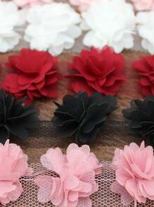 56pcs/Pack Chiffon Flower Decorations, For Headpiece, Clothing, Wedding, DIY Crafts - Multicolor - View 6