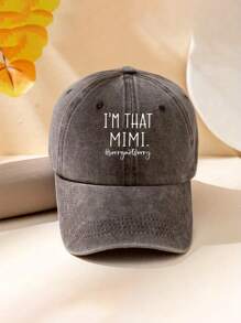 1pc "I'm Mimi" Washed Baseball Cap, Outdoor Casual Sun Hat, Unisex