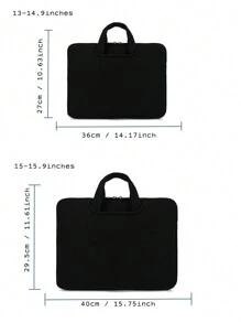 1pc Solid Color Casual Laptop Case, Portable Notebook Bag For 13.3/14/15.4/15.6/16/17 Inches Laptops, Laptop Bags,Laptop Briefcases - Black - View 8
