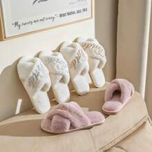 Customized Bride Slippers, Mother Of The Bride/Groom Gift, Bridesmaid Gift, Bridal Shower, Wedding, Bachelorette Party Gift - Pink - View 4