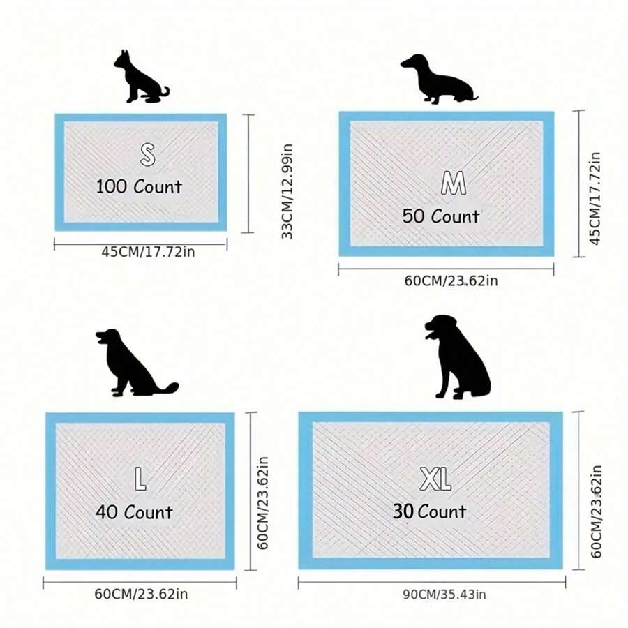 30/40/50/100片拋棄式尿布狗狗尿墊尿片寵物用品廁所除臭吸水墊尿不濕加厚 - 藍色 - 查看 1