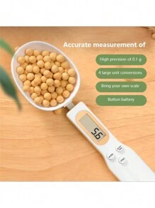 1pc Accu-Measure Digital Kitchen Scale Spoon - LCD Display, 0.1g-500g Precision, Battery-Powered, Ideal For Cooking, Baking, And Portion Control - Multicolor - View 3