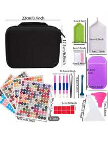 1 CONJUNTO Premium Diamond Painting Tool Container de armazenamento - Ferramentas e acessórios para joias, contas, anéis, pingentes, strass brilhantes, à prova de choque, slots 30/60/120, jarra protetora para organizar e armazenar pequenos acessórios
